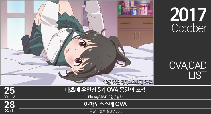 17년 4분기 10 12월 애니 Ova 목록 네이버 블로그