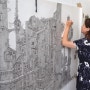 펜과 잉크로 그린 거대한 풍경화 - British artist Olivia Kemp