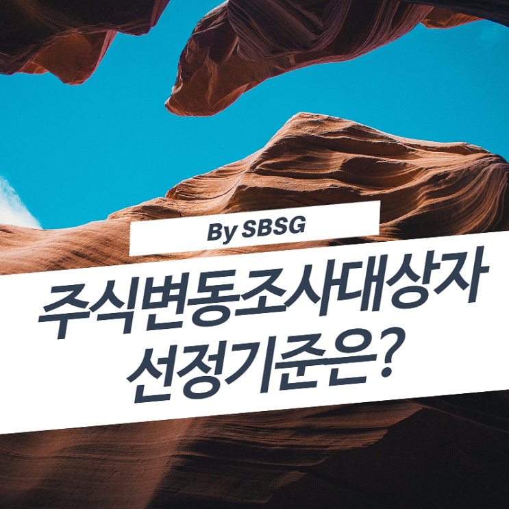 주식 이동시 주식변동조사대상자의 선정은 어떻게 되는것일까? (By SBSG) : 네이버 블로그
