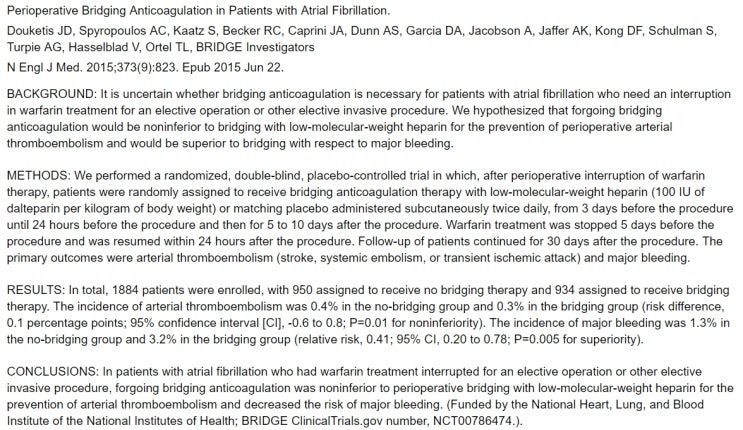 심방세동, 가교 요법, Atrial fibrillation, bridging therapy : 네이버 블로그