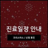 유앤아이 12월, 1월 진료일정 안내 공지입니다! :)
