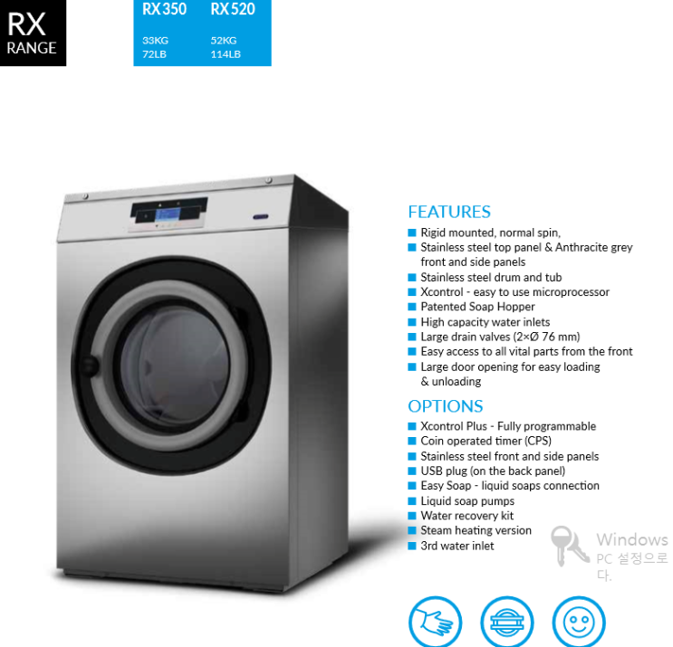 PRIMUS 중-대형 산업용 세탁기 장비RX350(33kg) RX520(52KG) RX타입 앙카방식 : 네이버 블로그