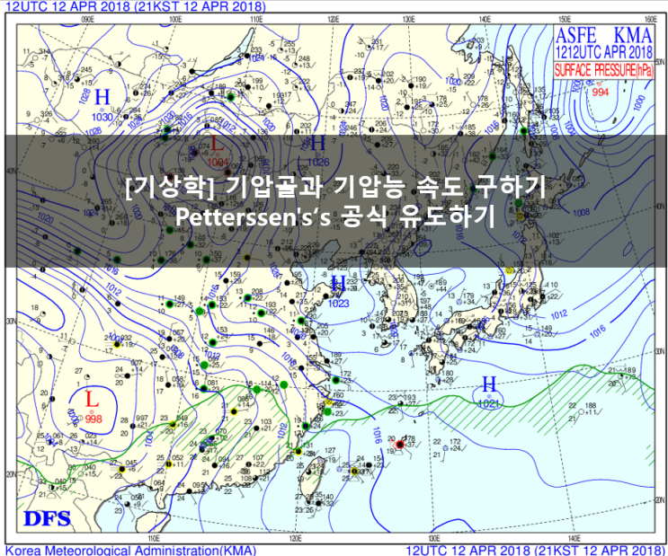 [기상학] 기압골과 기압능의 속도 알아보기, petterssen's 공식 : 네이버 블로그