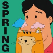 [illust.illustration.illustrator.jinwooky.art.poster.jinwooky.spring.봄] 이래저래 봄이다