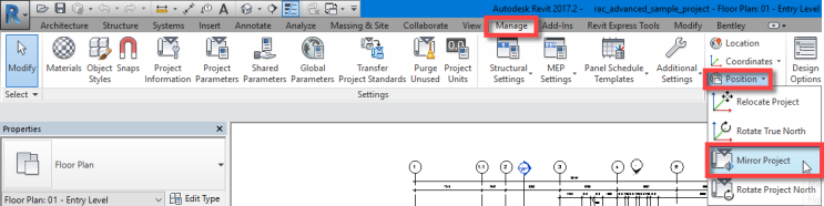 레빗(revit) - 프로젝트 대칭(Mirror Project) : 네이버 블로그