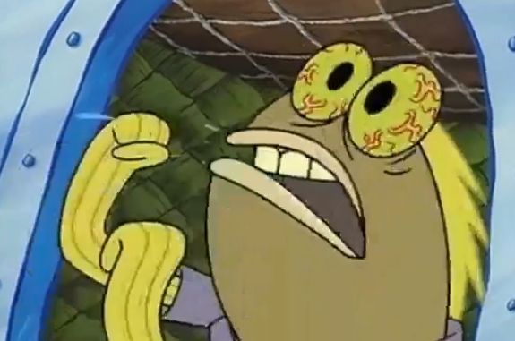 스폰지밥 초콜릿 노부인 장면