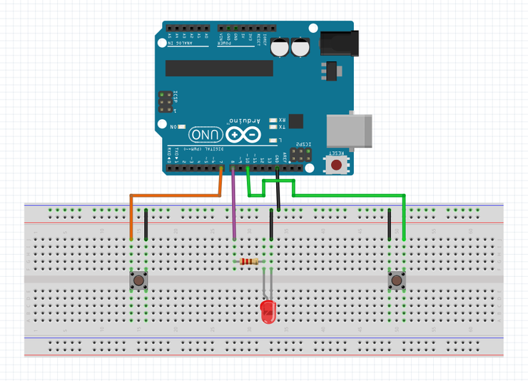 2 Push Button, 1 LED 제어하기 : 네이버 블로그