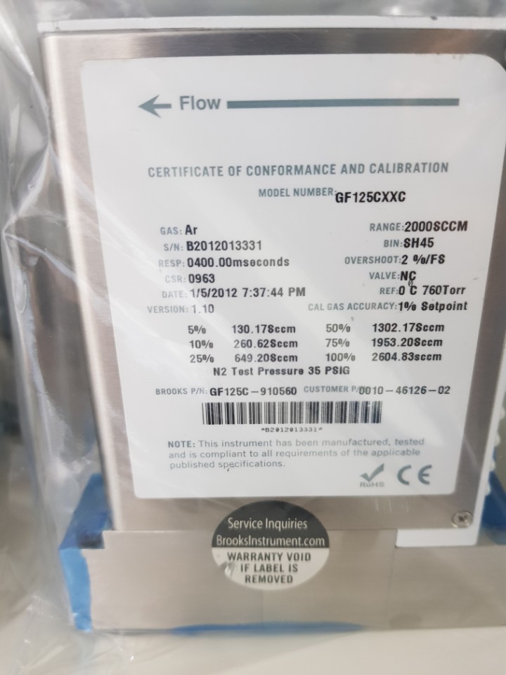 Brooks Instrument GF125C, GF125CXXC Mass Flow Controller : 네이버 블로그