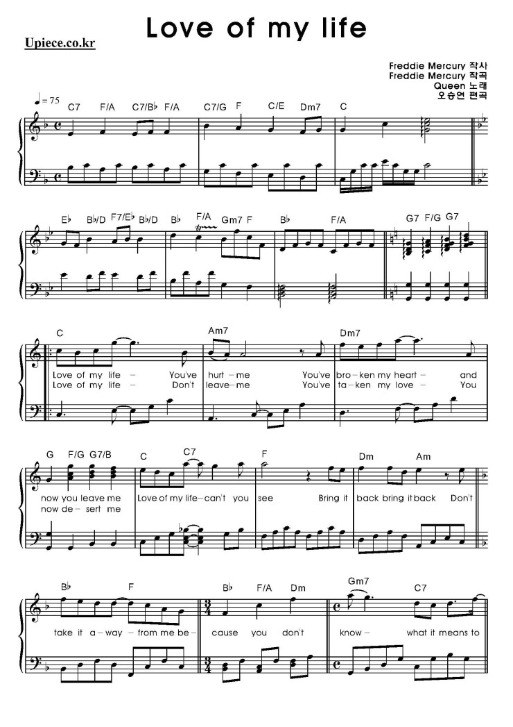 Chord Gitar Queen Love Of My Life Mudah Chord Gitar Lagu