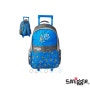 스미글 홀라라이트업 트롤리 백팩 _ 미드블루 Smiggle hola light up trolley backpack with light up wheels 초등/책가방/입학