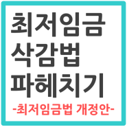 [최저임금 삭감법이란] 최저임금삭감법 파헤치기 (최저임금법 개정안)