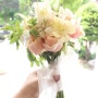피치톤 본식부케 Coral Peach Rose Wedding Bouquet by 블루레이스 Bluelace