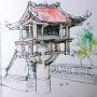 베트남 그리기 40편) 하노이 _한기둥사원 ( 2018년 # 171)