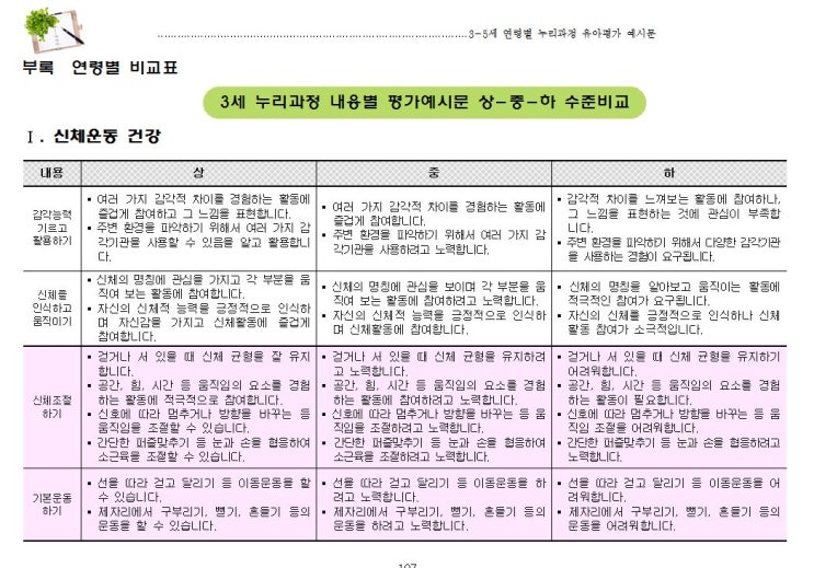 평가인증 영유아평가 / 3-5세 누리과정 연령별 유아평가 예시문 : 네이버 블로그