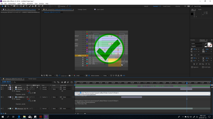 Aftereffects_tip_script 작성시 대문자 소문자 조차도 주의할것.& 깜빡이는 효과 blinking : 네이버 블로그