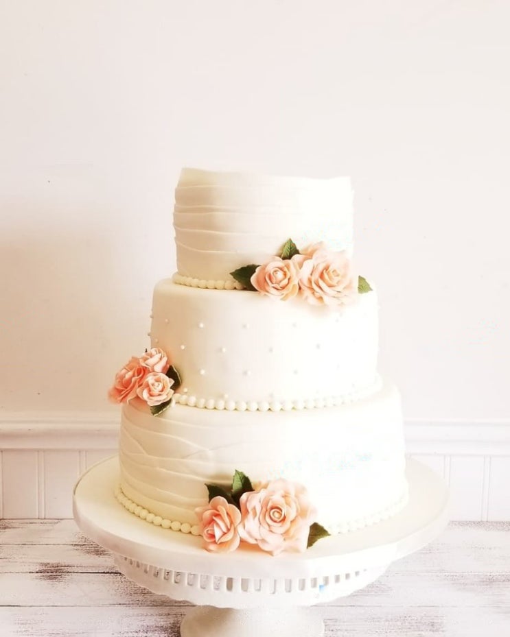 [토론토 슈가케이크]Peach rose wedding cake 네이버 블로그