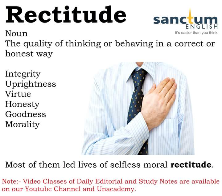 rectitude [문어] 정직, 엄정, 청렴 | 영어단어 : 네이버 블로그