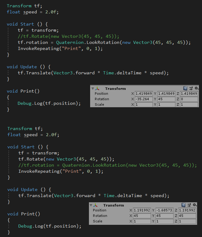  quaternion lookrotation 