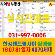 김포한강센트럴자이1단지2단지 7/31일자