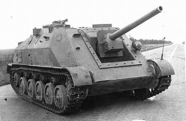 소련군 SU-76 암캐 자주포의 파생형 SU-74D구축전차 Soviet Red Army SU-76 suchka SPG ...