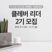 이지함 화장품 브랜드 서포터즈 "클레버 리더 2기" 모집 (~8/27까지)