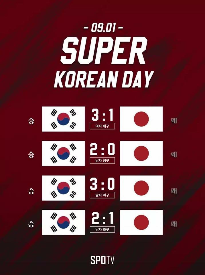 2018년 9월 1일은 슈퍼 코리안데이~~