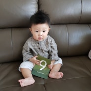 많이 컸다는 걸 느끼는 8개월 아기, 지한이의 성장일기 (생후9개월까지)