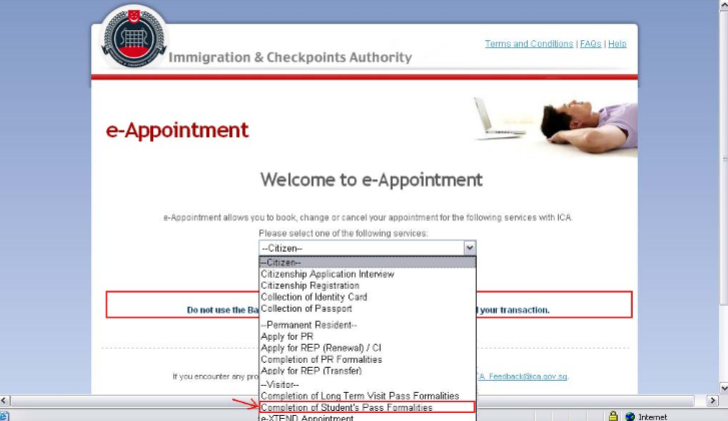 싱가포르 ICA e-appointment 예약하기 : 네이버 블로그