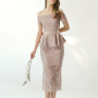 신부예복, 피로연드레스 : 핑크&그레이 투톤의 세련된 예복 스타일링 제안
