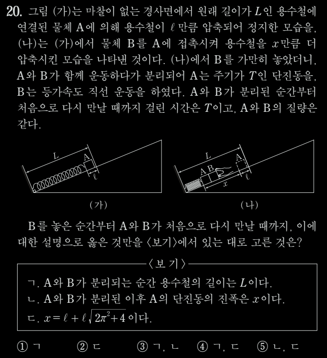 2018학년도 수능 과학탐구 물리2 20번 : 네이버 블로그