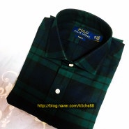 폴로 랄프로렌 블랙와치 타탄 슬림핏 드레스셔츠 (Slim Fit Cotton Dress Shirt_blackwatch evergreen) 15.5 사이즈