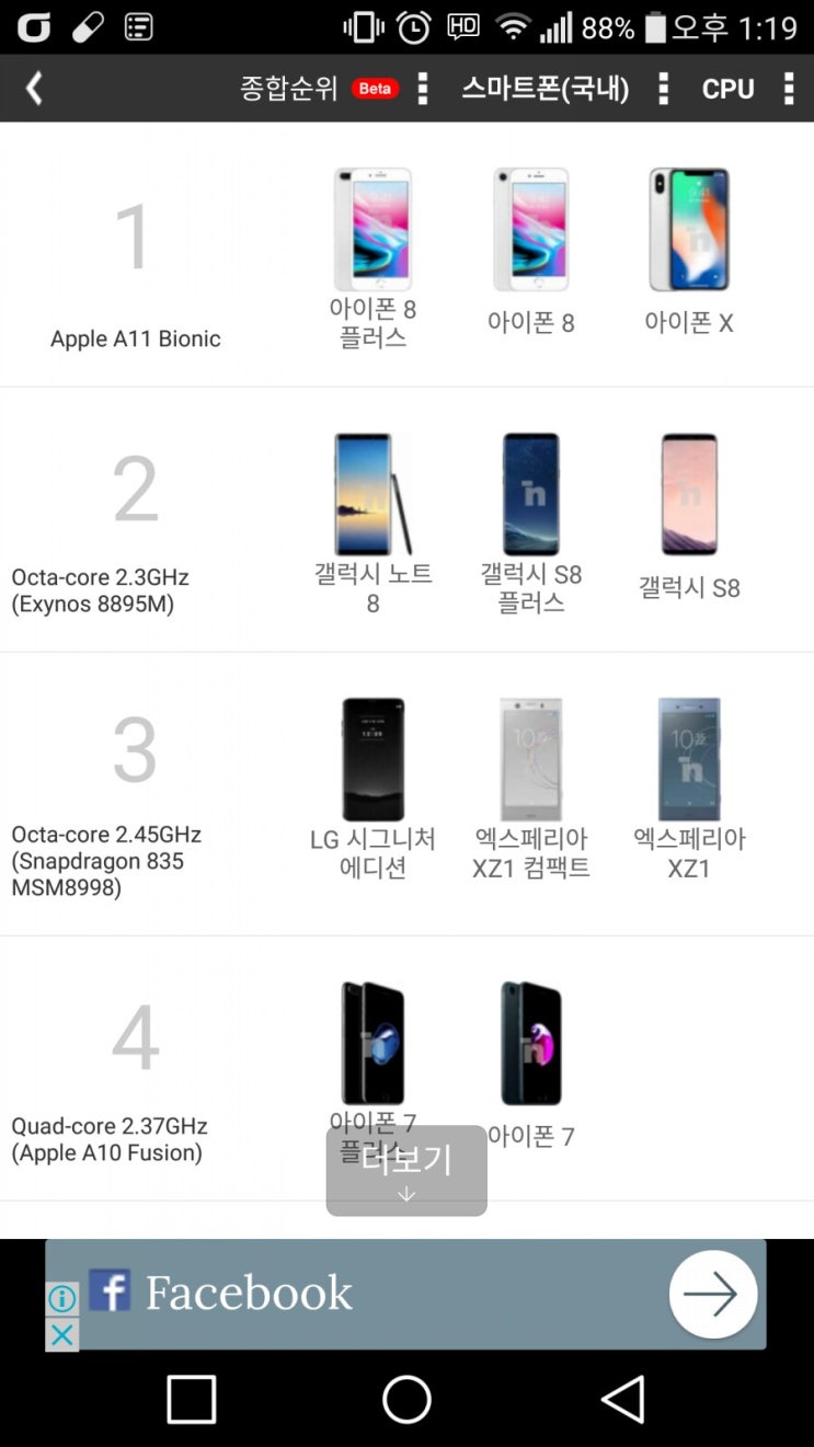 2018년 1월 스마트폰 순위 랭킹, 스마트폰계급도? : 네이버 블로그