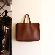 SHRUNKEN LEATHER TOTE BAG (2sizes, 3colors)