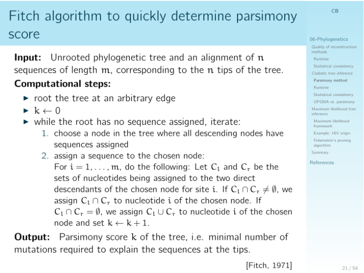 [Cladistic Tree Inference] Fitch 알고리즘이란? : 네이버 블로그