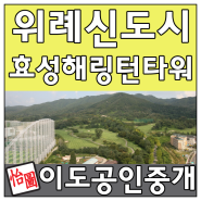 위례 효성해링턴타워 소형 오피스텔의 가치~!!