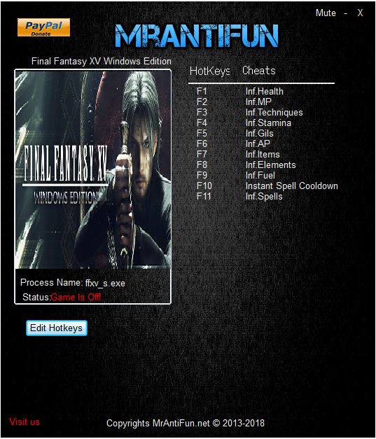 파이널 판타지 15 윈도우 에디션 트레이너 - Final Fantasy XV Windows Edition v1.00 +11 ... 파이널 판타지 15 윈도우 에디션 트레이너 - Final Fantasy Xv Windows Edition V1.00 +11 ...