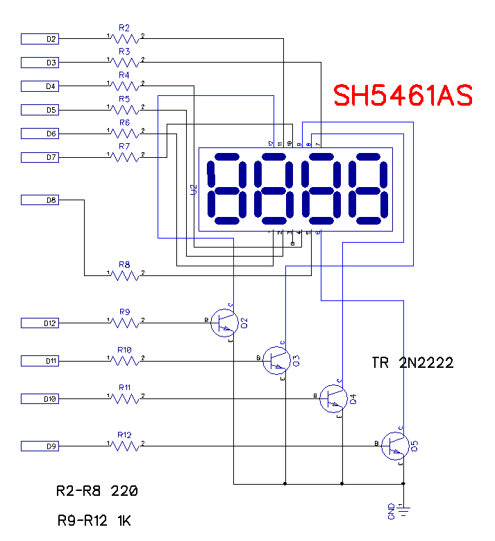 Arduino FND 사용하기,ARDUINO SH5461AS FND : 네이버 블로그