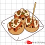 맛있는요리 다코야끼 캐릭터 손그림 그리기