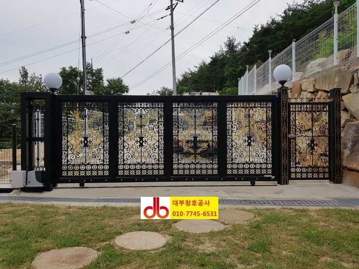 부산자동대문-슬라이딩자동대문 밀양 삼량진 주택주물대문 제작시공 : 네이버 블로그