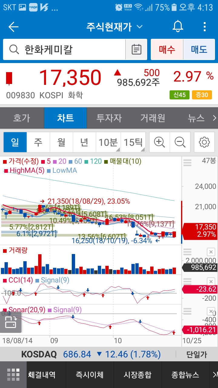 한화케미칼(009830)주가 : 네이버 블로그