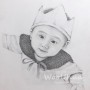 우유화 초상화 - 왕관 쓴 아이