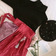 뉴 다함 컬렉션 '투톤 양단 허리치마' 체리핑크&네츄럴 핑크 컬러, 한복입고 여행하기 :)
