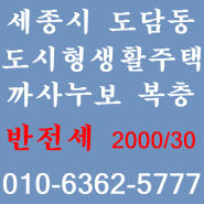 1-5 생활권 / 도담동 도시형생활주택 / 복층월세 / 반전세 / 까사누보 복층 반전세 / 도담동 원룸