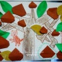 엄마표 미술놀이 나만의 밤나무(밤송이,나뭇잎 종이접기)