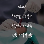 ABGA(Artery Blood Gas Analysis) - 동맥혈가스분석 목적,해석,결과,검사방법에 대해서.