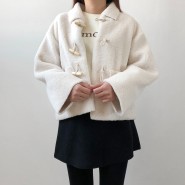 뽀글이 양털 덤블 떡볶이 오버핏 여성 자켓 / 겨울 캐주얼 자켓