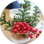 크리스마스 캔들만들기 롯데마트문화센터에서 측백나무와 남천열매, 전나무를 활용