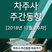 차주사 주간동향[12월 2주차]