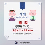 천안 나우동물의료센터, 2019년 1월 1일 새해 진료 안내