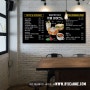 카페메뉴판-독특한 그림이 들어간 커피숍벽메뉴판,예쁜디자인의 실사출력 메뉴판